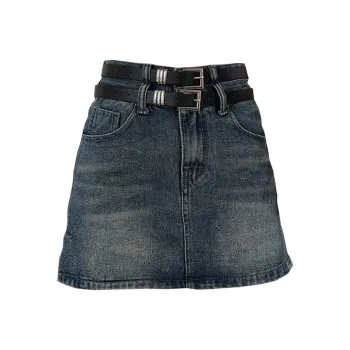 Concubine Zhu Denim Short Skirts Women's Vintage Blue