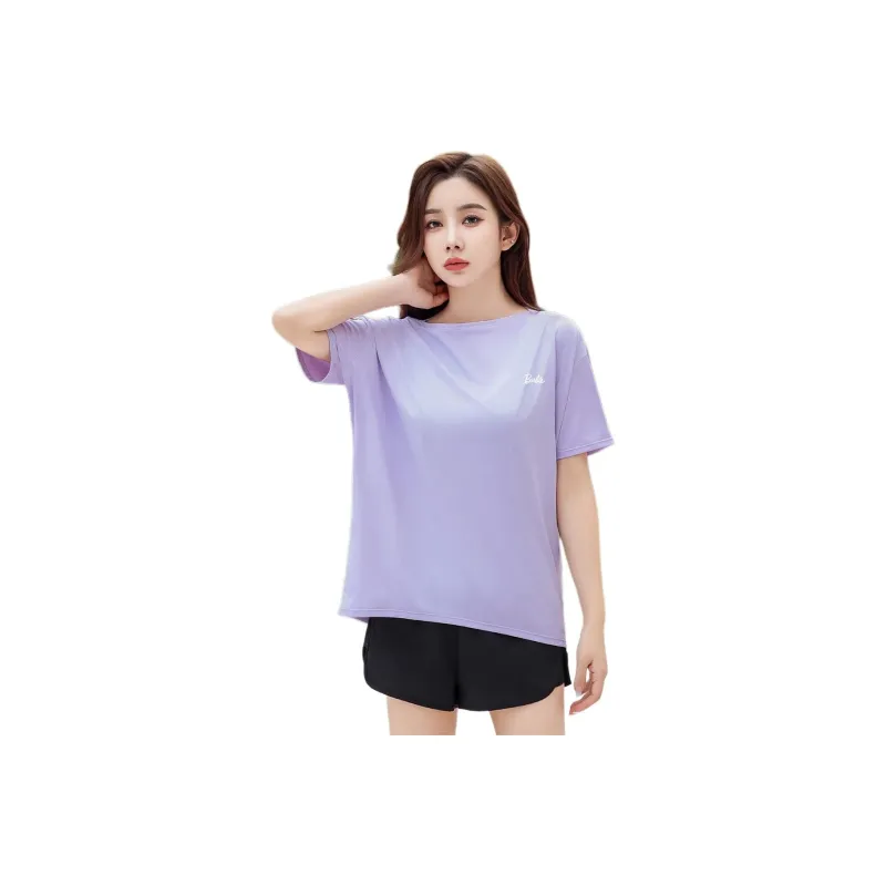 Barbie Yoga T Shirts Women's Dream Purple-0