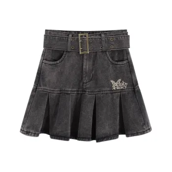 Garbege Denim Skirt Women's Black Gray
