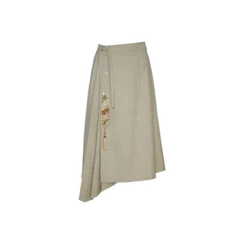 ROSESTUDIOBYGUOPEI Casual Long Skirts Women's Coffee