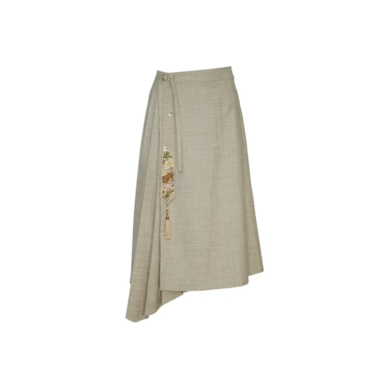 ROSESTUDIOBYGUOPEI Casual Long Skirts Women's Coffee-0