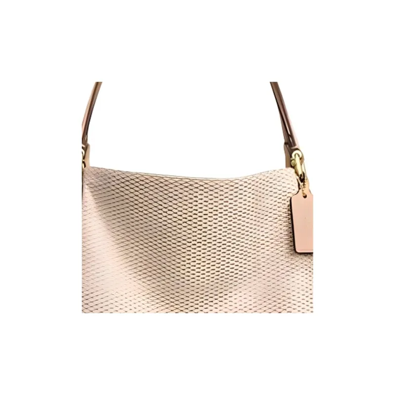 COACH Fabric With Leather Accents Portable Crossbody Bag Shoulder Bag Large Size Women's Beige Khaki Blend-2