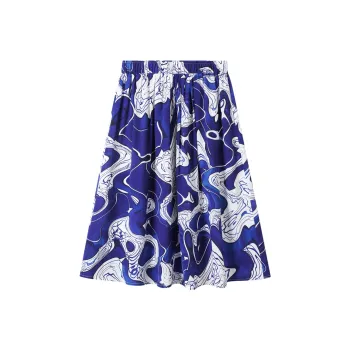 H-YXIANG Casual Long Skirts Women's Flowing Clouds