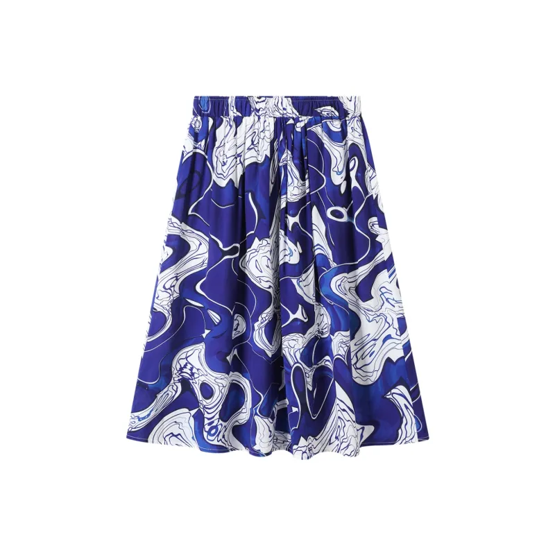 H-YXIANG Casual Long Skirts Women's Flowing Clouds-0