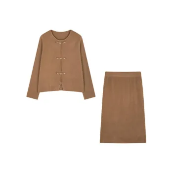 Mo Han Yi Mei Skirt Set Women's Warm Brown