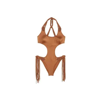 Victoria's Secret PINKArchivesSwim MacrameFringeMonokiniOne-PieceSwimsuit/C One-piece Swimsuit Women's Caramel