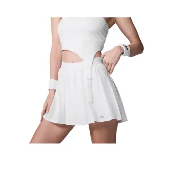 Alo Yoga Varsity Tennis Skirt Casual Short Skirts Women's White