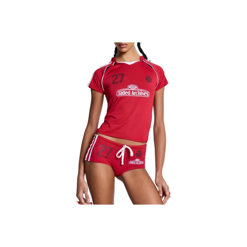 Jaded London x 2000Archives SS24 Sports Shorts Women's Red-0