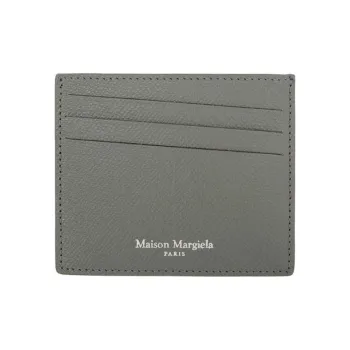 Maison Margiela Leather Card Holder Unisex Gray
