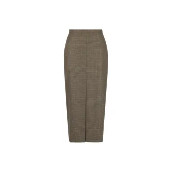 PINKO Checked Front Slit Midi Skirt
