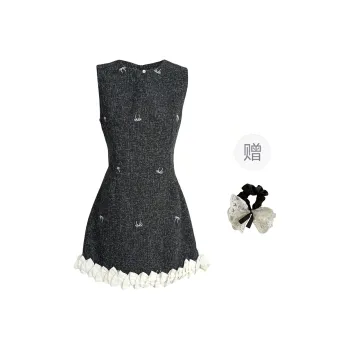 PAVEA Sleeveless Dresses Women's Black+Hair Tie Comes With