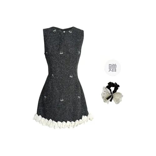 PAVEA Sleeveless Leatheres Women's Black+Hair Tie Comes With