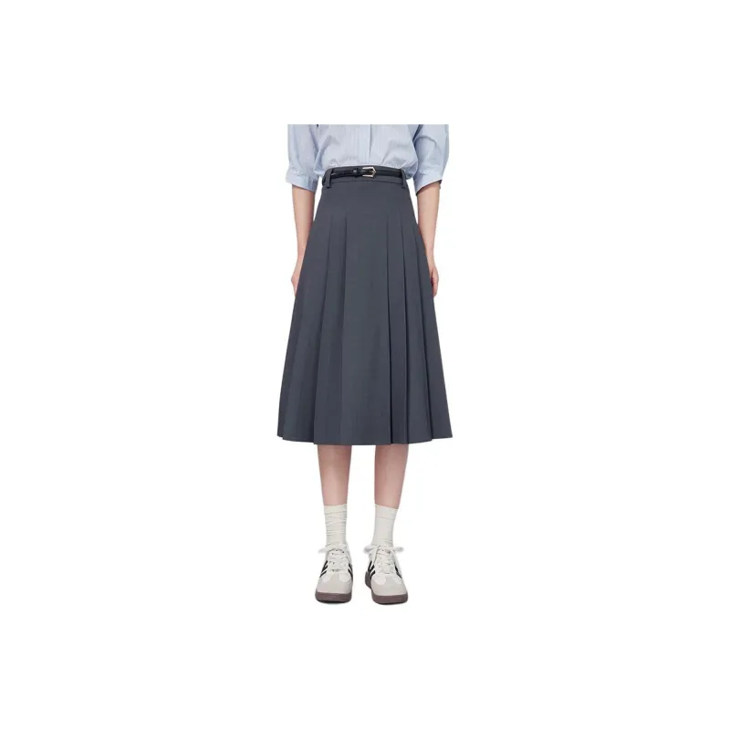 Dajia Poetry SS24 Casual High Rise Long Skirt Women's Gray-0