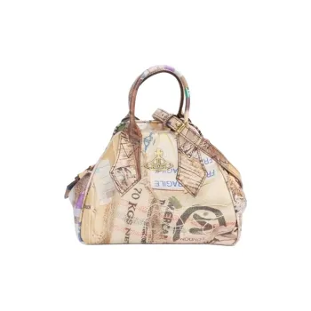 Vivienne Westwood Plant Leather Shoulder Bag, Crossbody Bag, Handbag Small Size Women's Brown
