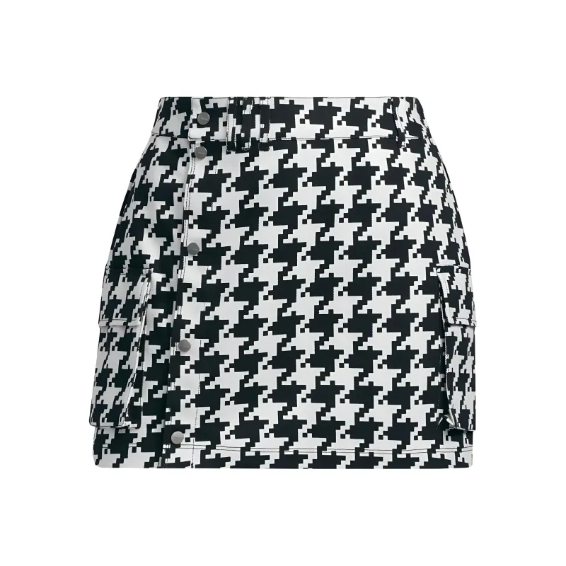 Adidas Ivy Park Halls Of Ivy Kids Houndstooth Skirt Clear Grey/Black-0