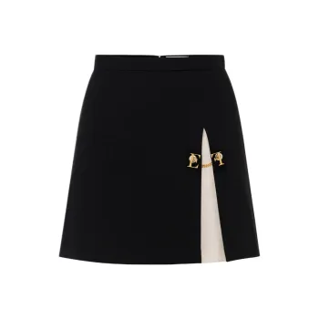 Elisabetta Franchi Two Tone Crêpe Miniskirt