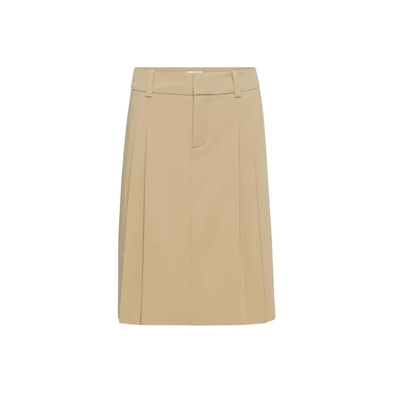 ARITZIA Sunday Best Rider Midi Skirt Casual Long Skirts Women's Wicker Tan-0