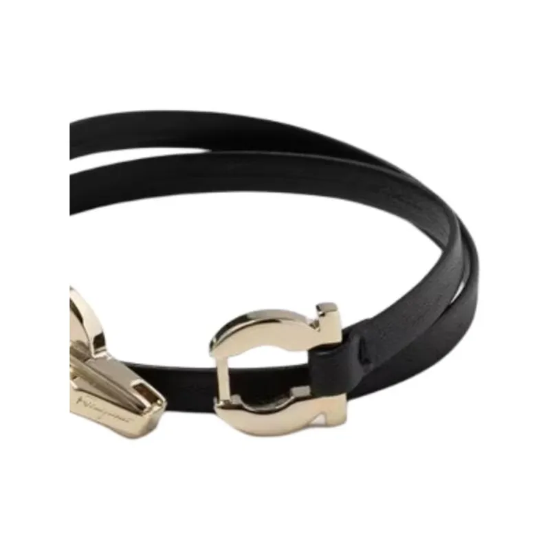 FERRAGAMO Leather Bangles Women's Black-2