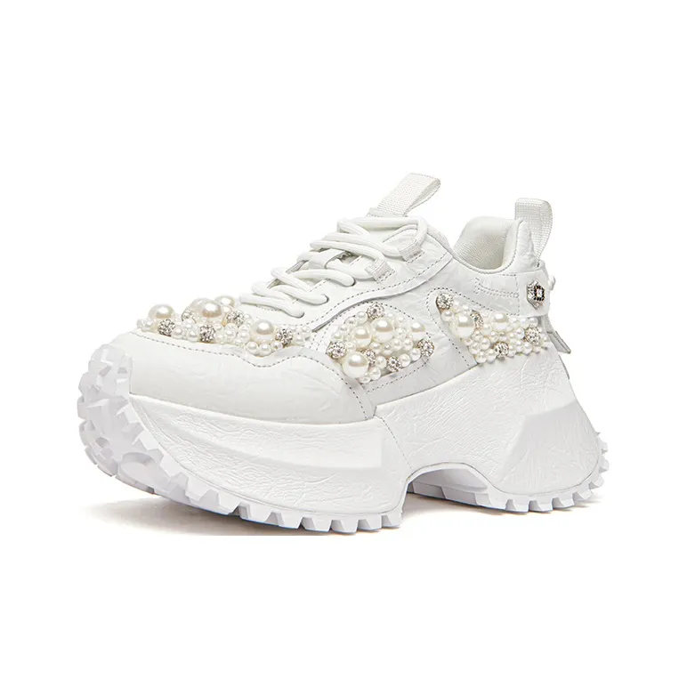 KEDDO From Ancient Times Height Increasing Low Top Chunky Sneakers Women's White-1
