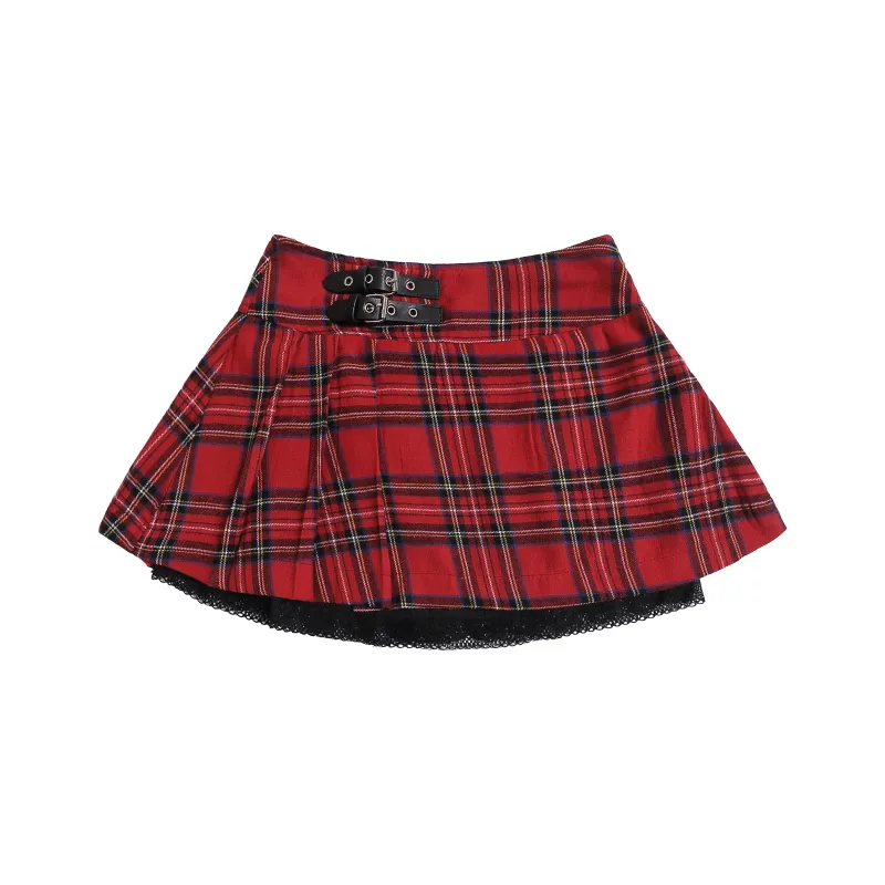 JASONWOOD Casual Short Skirts Women's Red-0