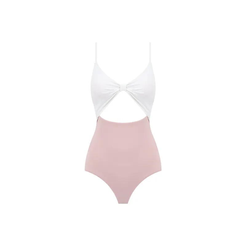 BALNEAIRE One Piece Swimsuits Women's Coral Pink White-0