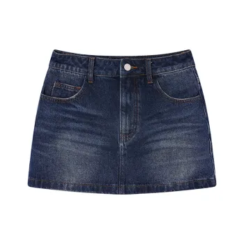 Ouyang Denim Short Skirts Women's Vintage Blue