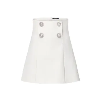 LOUIS VUITTON Jewel Button Mikado Skirt