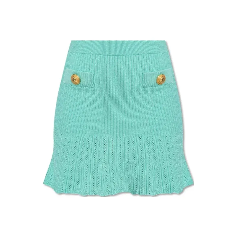 BALMAIN Knitted Skater Mini Skirt-0
