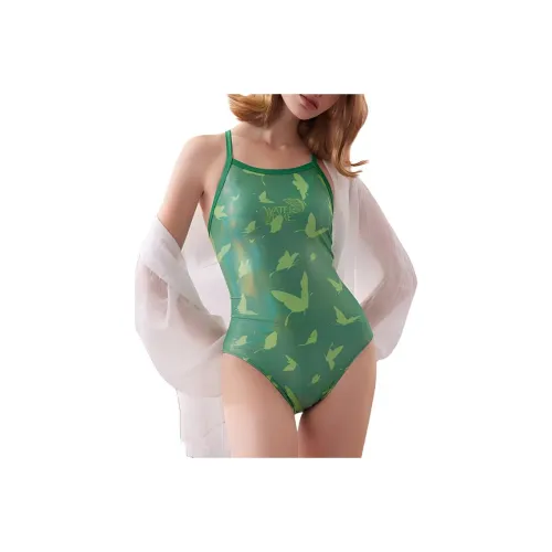 Watertime One-piece Swimsuit Women's Dark Green Dish Flower