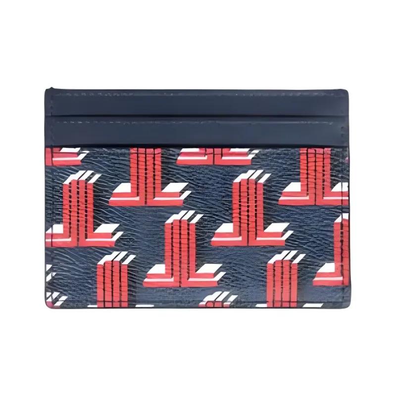Lanvin Grain Leather Wallet Men's Red-1