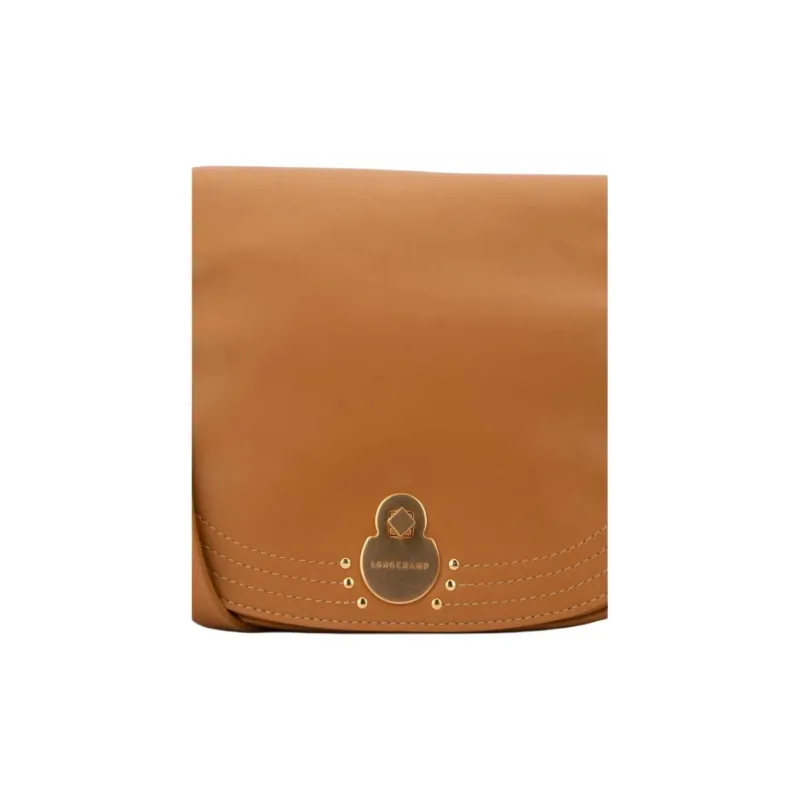 LONGCHAMP Leather Crossbody Bag, Shoulder Bag Women's Brown-2