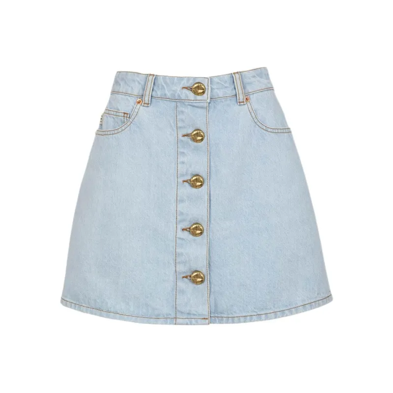 Blaze Milano SS24 Denim Short Skirts Women's Blue-0