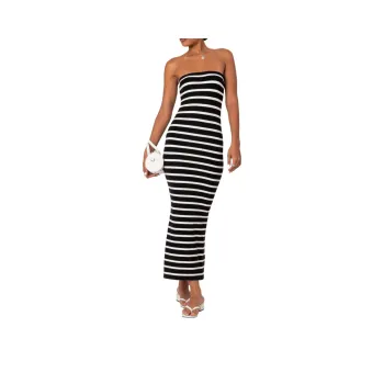 Edikted Knit Back Slitted Maxi Dress Sleeveless Dress Women's
