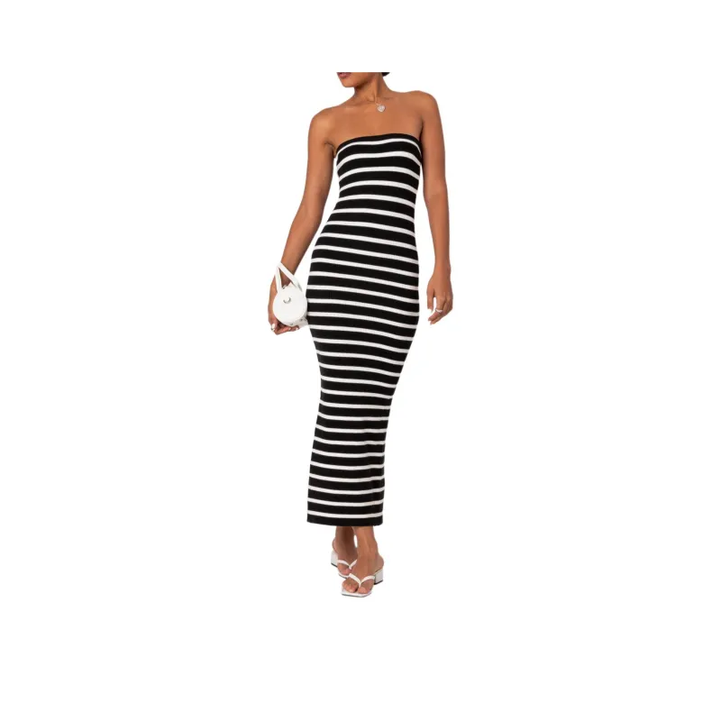 Edikted Knit Back Slitted Maxi Dress Sleeveless Dress Women's-0