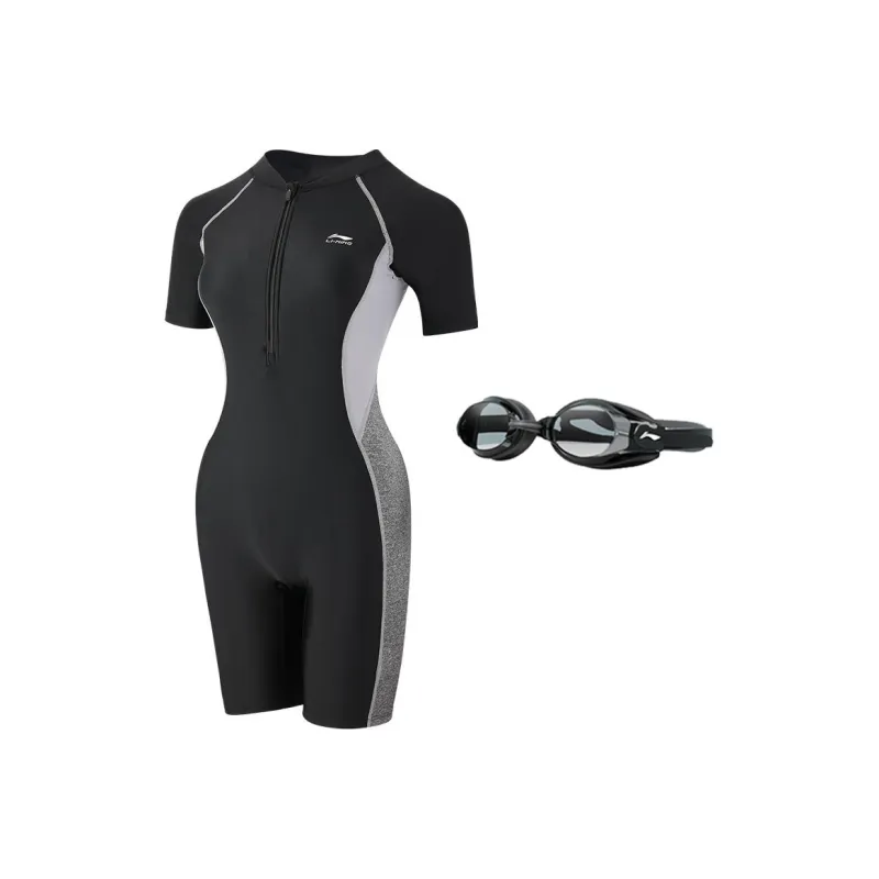 LiNing Sports Life Collection One-piece Swimsuit Women's Black-4