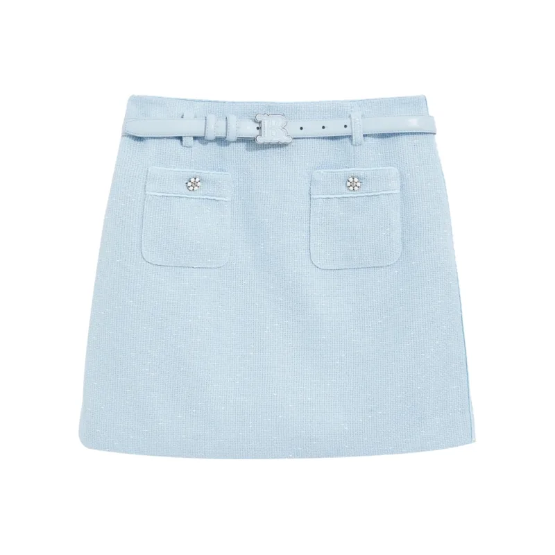 Bebe Casual Short Skirts Women's Light Blue-0