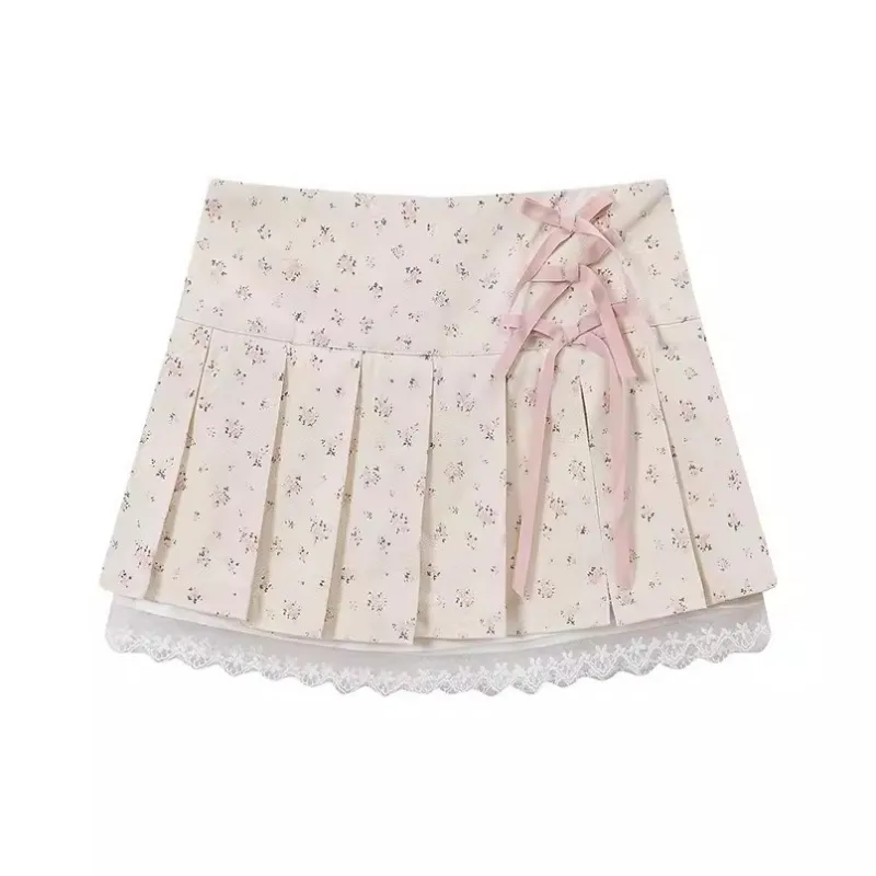 POPO.INFO Casual Short Skirts Women's Beige-0