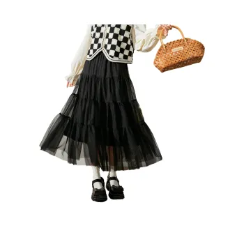 Tonlion Casual Long Skirts Women's Black