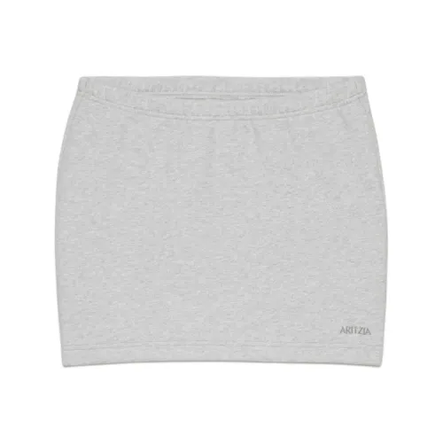 ARITZIA Sweatfleece Cozy Fleece Perfect Micro Skirt Casual Short Skirts Women's Heather Chrome Gray