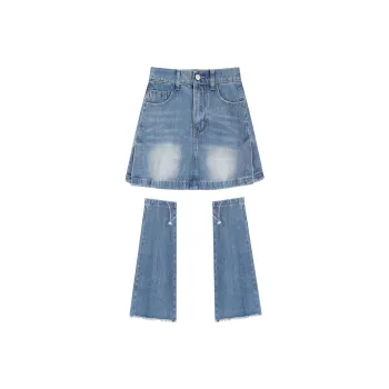 Garbege Denim Short Skirts Women's Blue