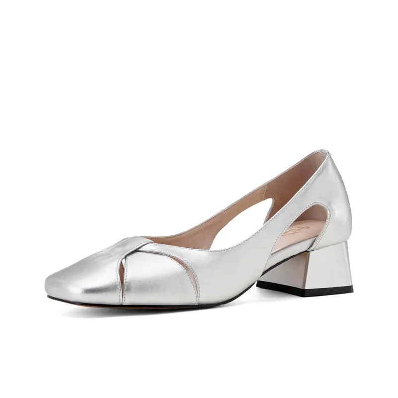 GOLDLION Chunky Heel High Heels 4cm Women's-7
