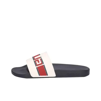 GUCCI Stripe Rubber Slide Sandal 'White Red Green'