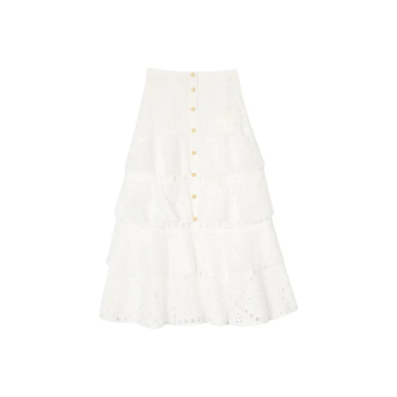 Sandro Casual Long Skirts Women's White-0