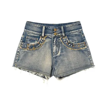LA CRAWFISH Denim Shorts Women's Light Denim Blue