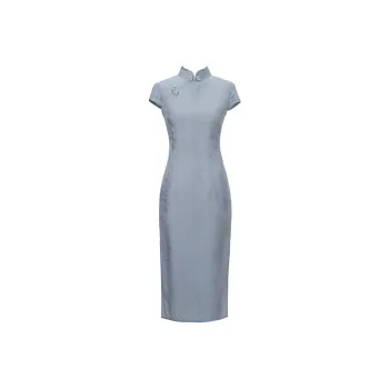Clothes Cut By Time Cheongsam Women's Peacock Blue