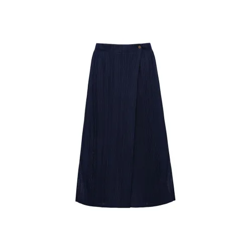 LI NING 1990 Classic Collection Casual Long Skirt Women's Dark Iris Blue