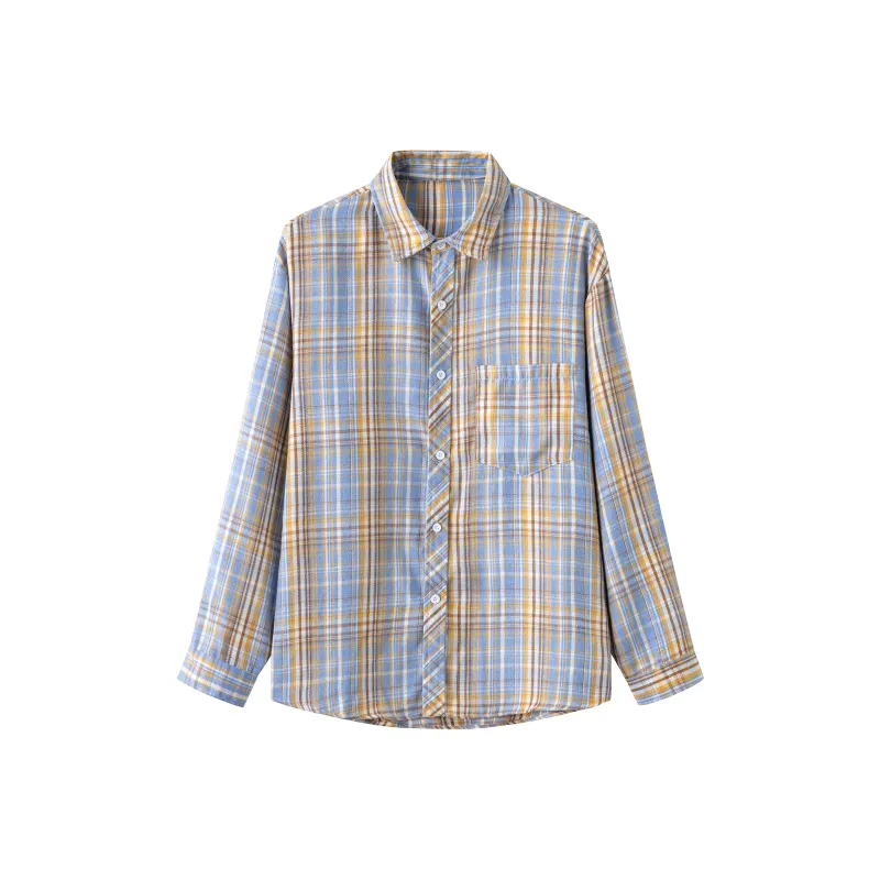 David Bakken Shirts Unisex Yellow Plaid-0