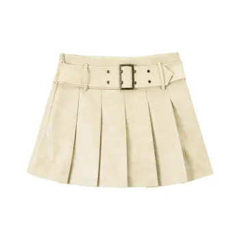 LEDIN Casual Short Skirts Women's Beige Camel