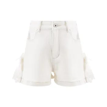 Blovelan Denim Shorts Women's Creamy Apricot