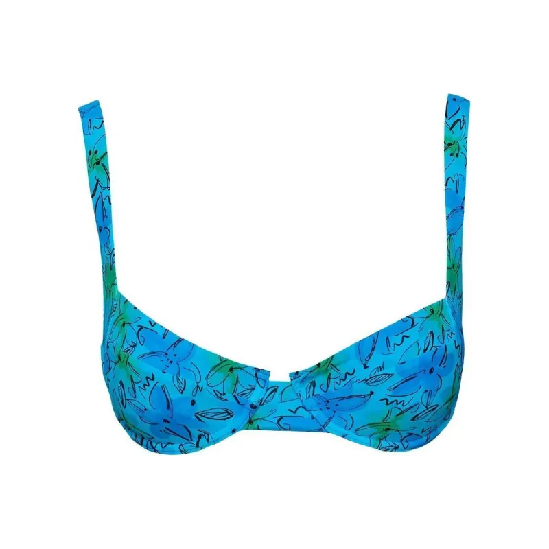 PRINCESS POLLY SADLEY UNDERWIRE SHINE BIKINI TOP Bikini Women's BLUE FLORAL/Blue Floral-0